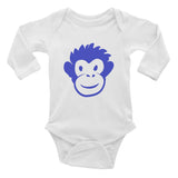 Monkety-Monk (primary blue) Baby Onesie