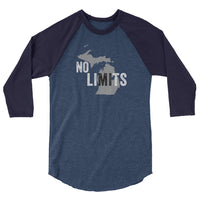State-ments Michigan No LiMIts Unisex 3/4 Baseball Tee