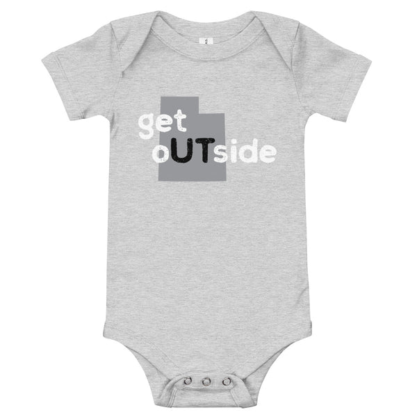State-ments Utah Get Outside Baby Onesie